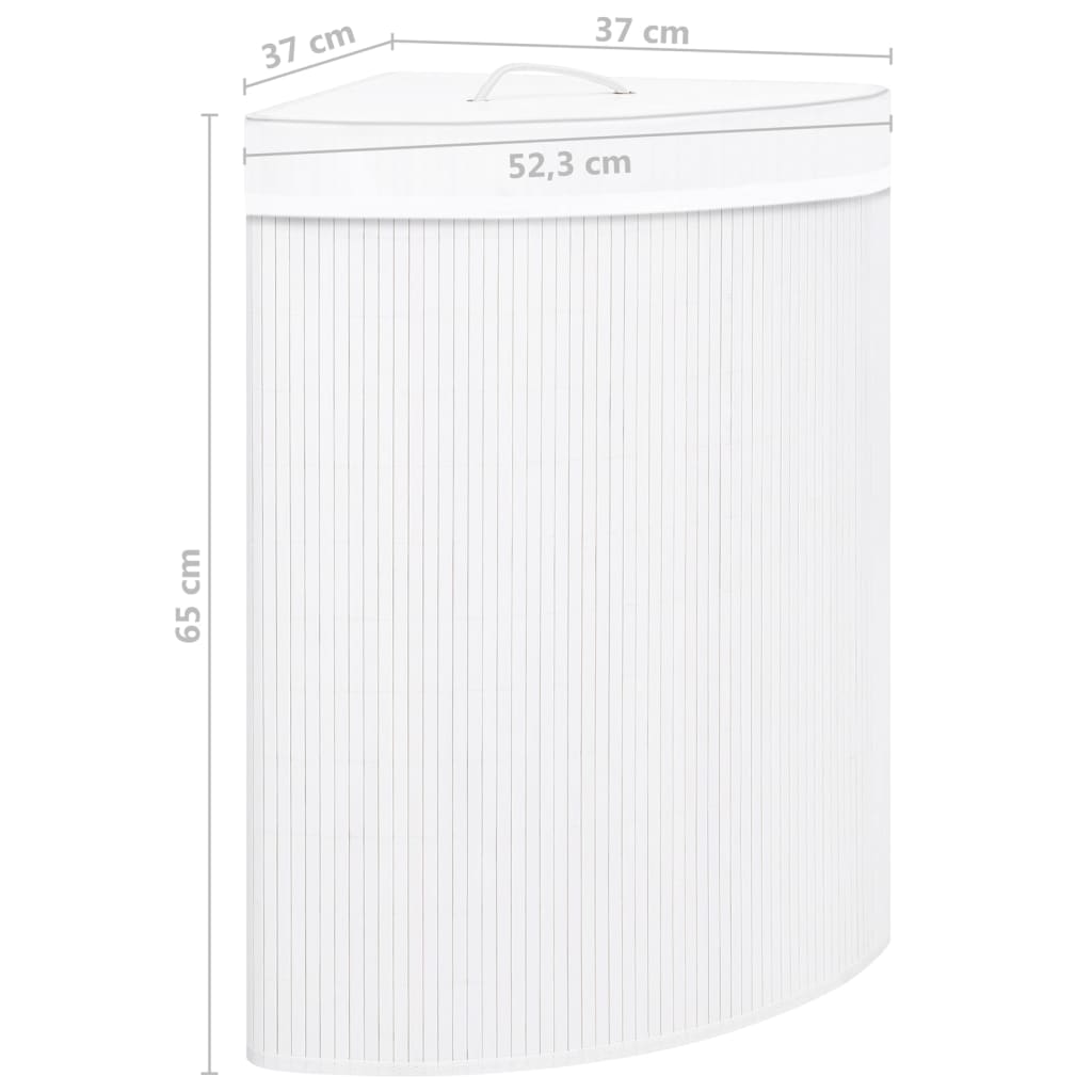 Bamboo Corner Laundry Basket 60L White | HomeAndLiving