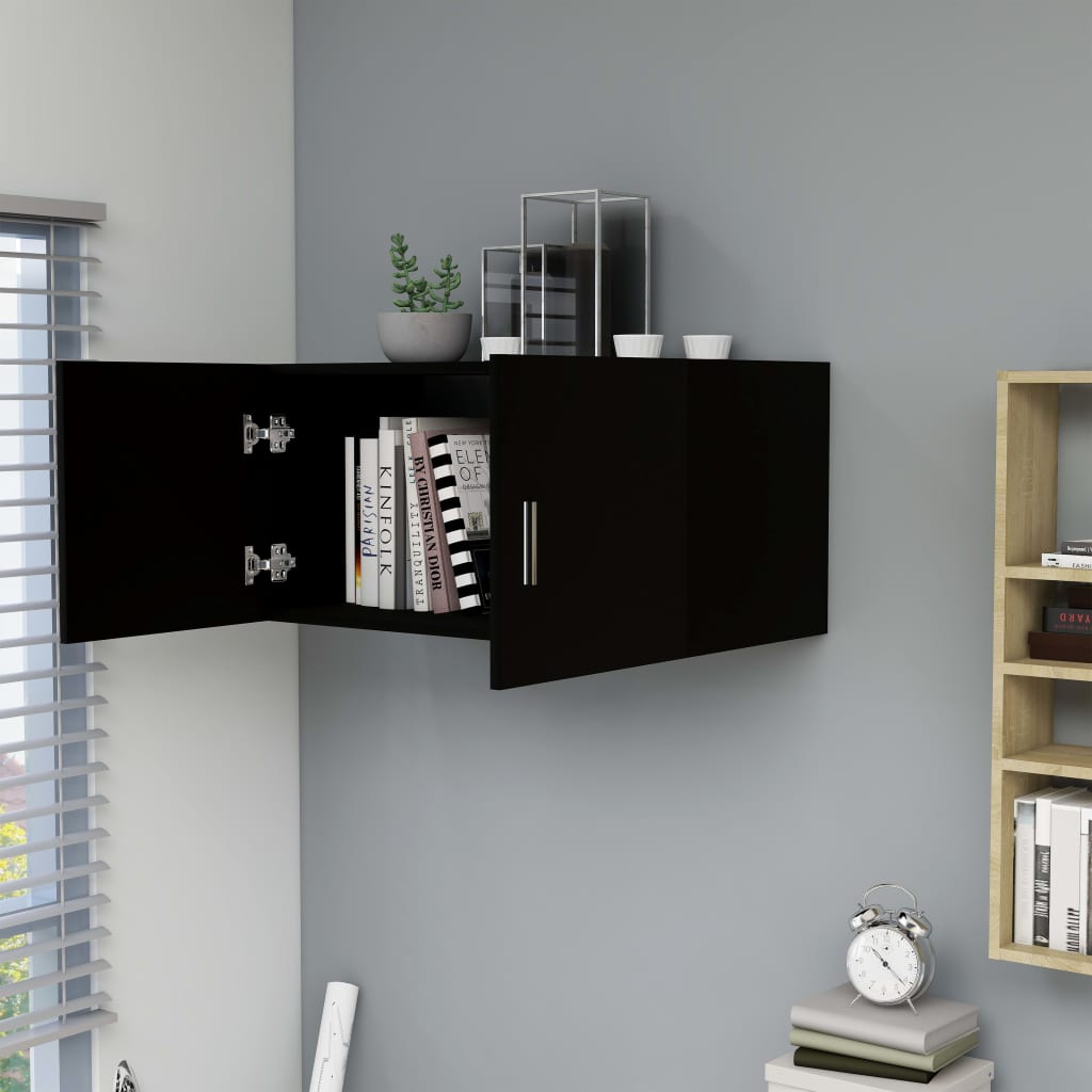 Wall Mounted Cabinet Black 80x39x40 cm Chipboard