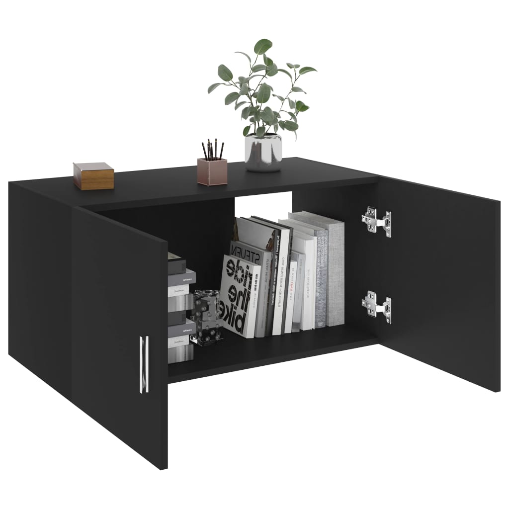 Wall Mounted Cabinet Black 80x39x40 cm Chipboard