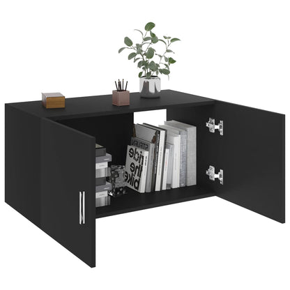 Wall Mounted Cabinet Black 80x39x40 cm Chipboard