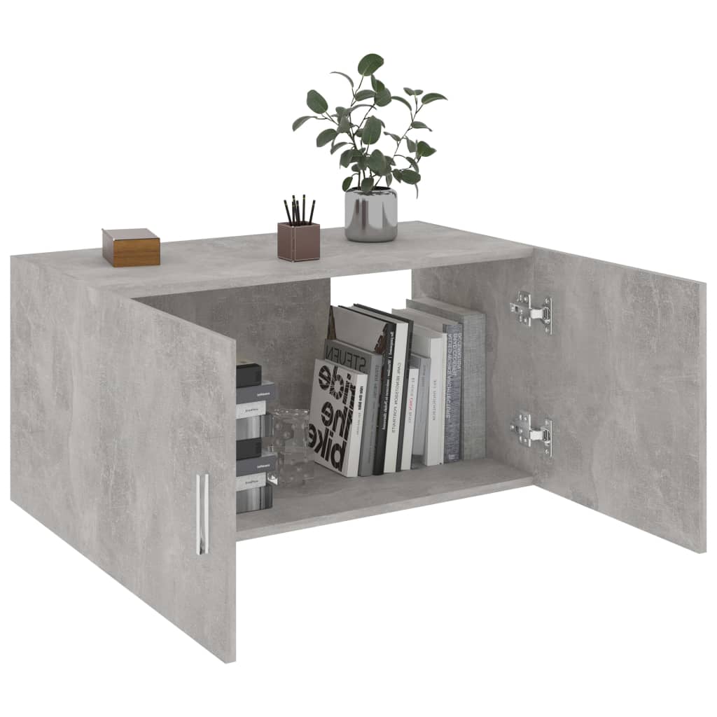 Wall Mounted Cabinet Concrete Grey 80x39x40 cm Chipboard
