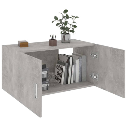 Wall Mounted Cabinet Concrete Grey 80x39x40 cm Chipboard