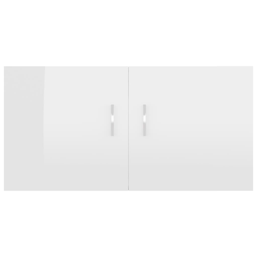 Wall Mounted Cabinet High Gloss White 80x39x40 cm Chipboard