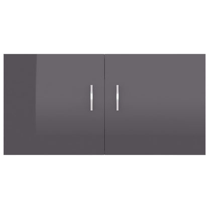 Wall Mounted Cabinet High Gloss Grey 80x39x40 cm Chipboard