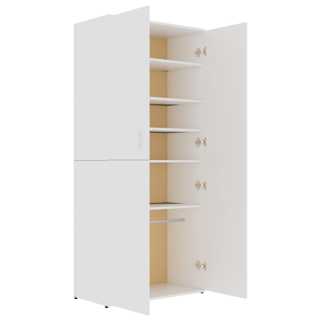 Shoe Cabinet White 80x39x178 cm Chipboard