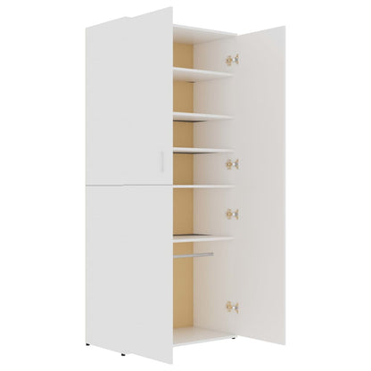 Shoe Cabinet White 80x39x178 cm Chipboard