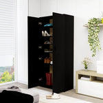 Shoe Cabinet Black 80x39x178 cm Chipboard