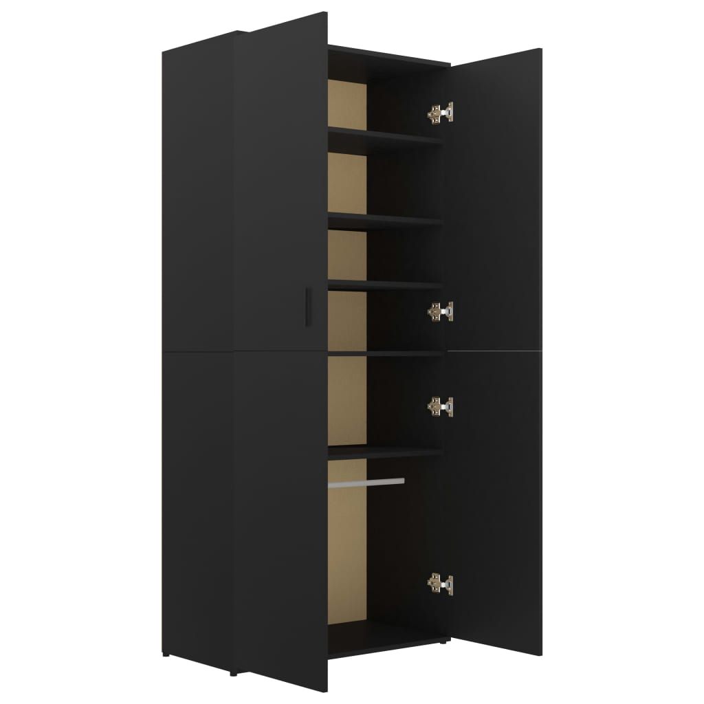 Shoe Cabinet Black 80x39x178 cm Chipboard