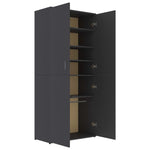 Shoe Cabinet Grey 80x39x178 cm Chipboard