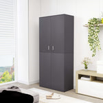 Shoe Cabinet Grey 80x39x178 cm Chipboard