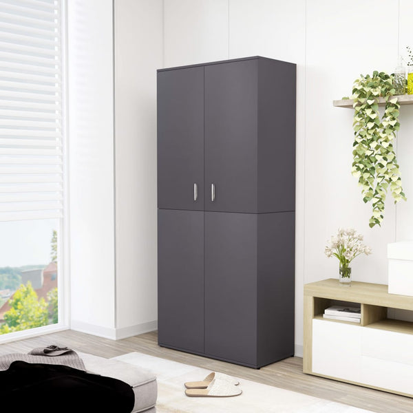  Shoe Cabinet Grey 80x39x178 cm Chipboard