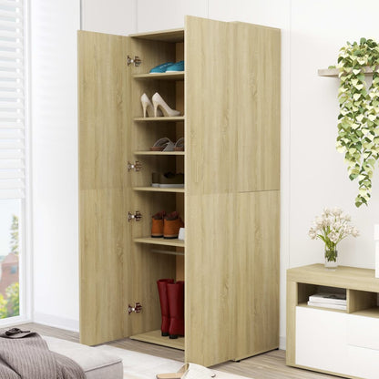 Shoe Cabinet Sonoma Oak 80x39x178 cm Chipboard