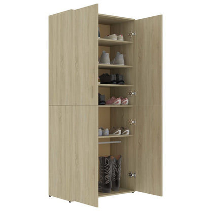 Shoe Cabinet Sonoma Oak 80x39x178 cm Chipboard