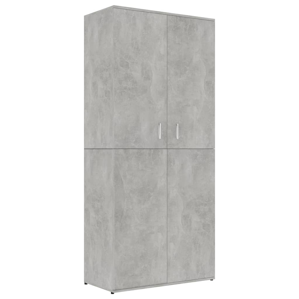 Shoe Cabinet Concrete Grey 80x39x178 cm Chipboard