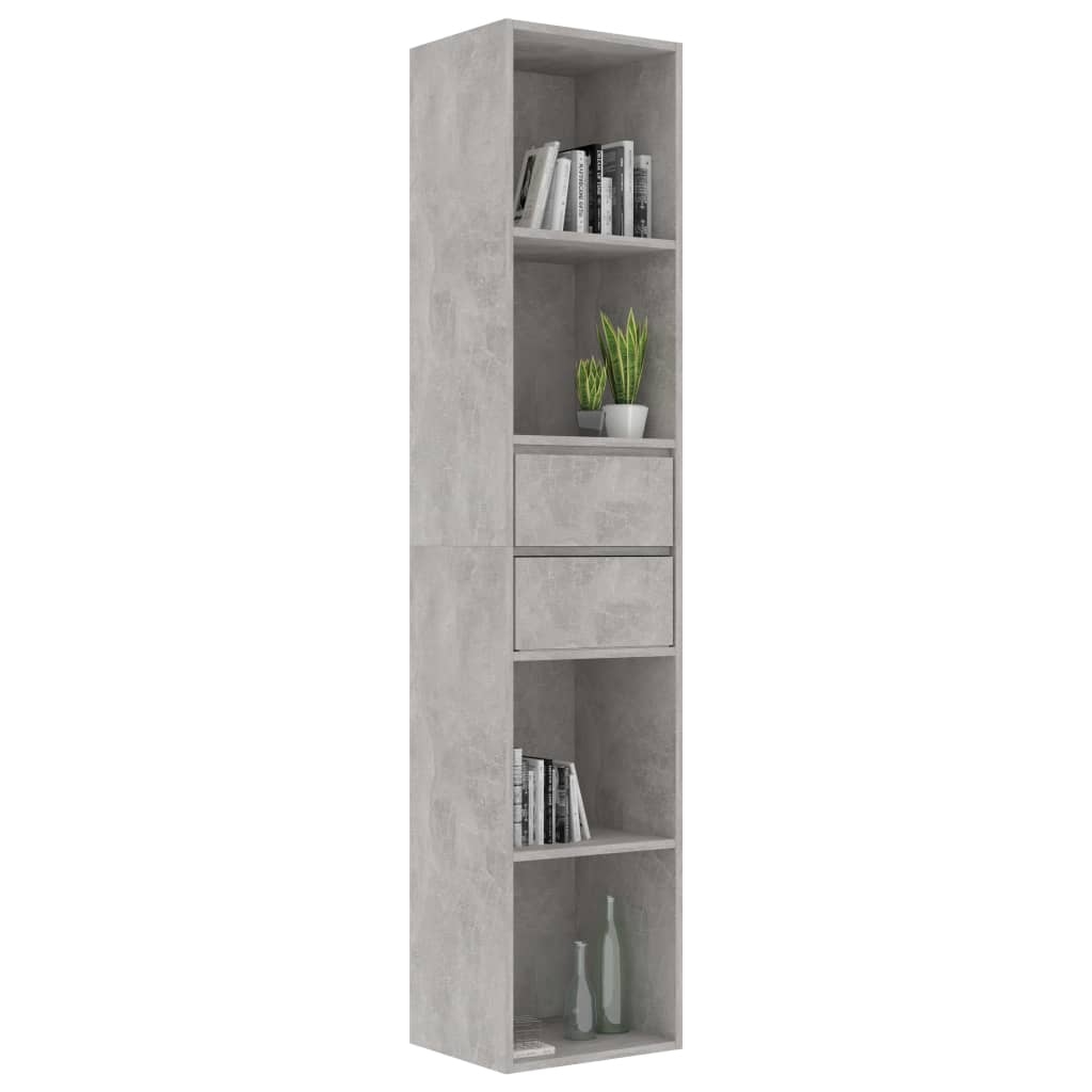 Book Cabinet Concrete Grey 36x30x171 cm Chipboard