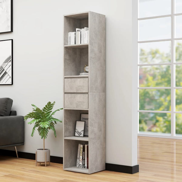  Book Cabinet Concrete Grey 36x30x171 cm Chipboard