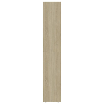 Book Cabinet White and Sonoma Oak 36x30x171 cm Chipboard