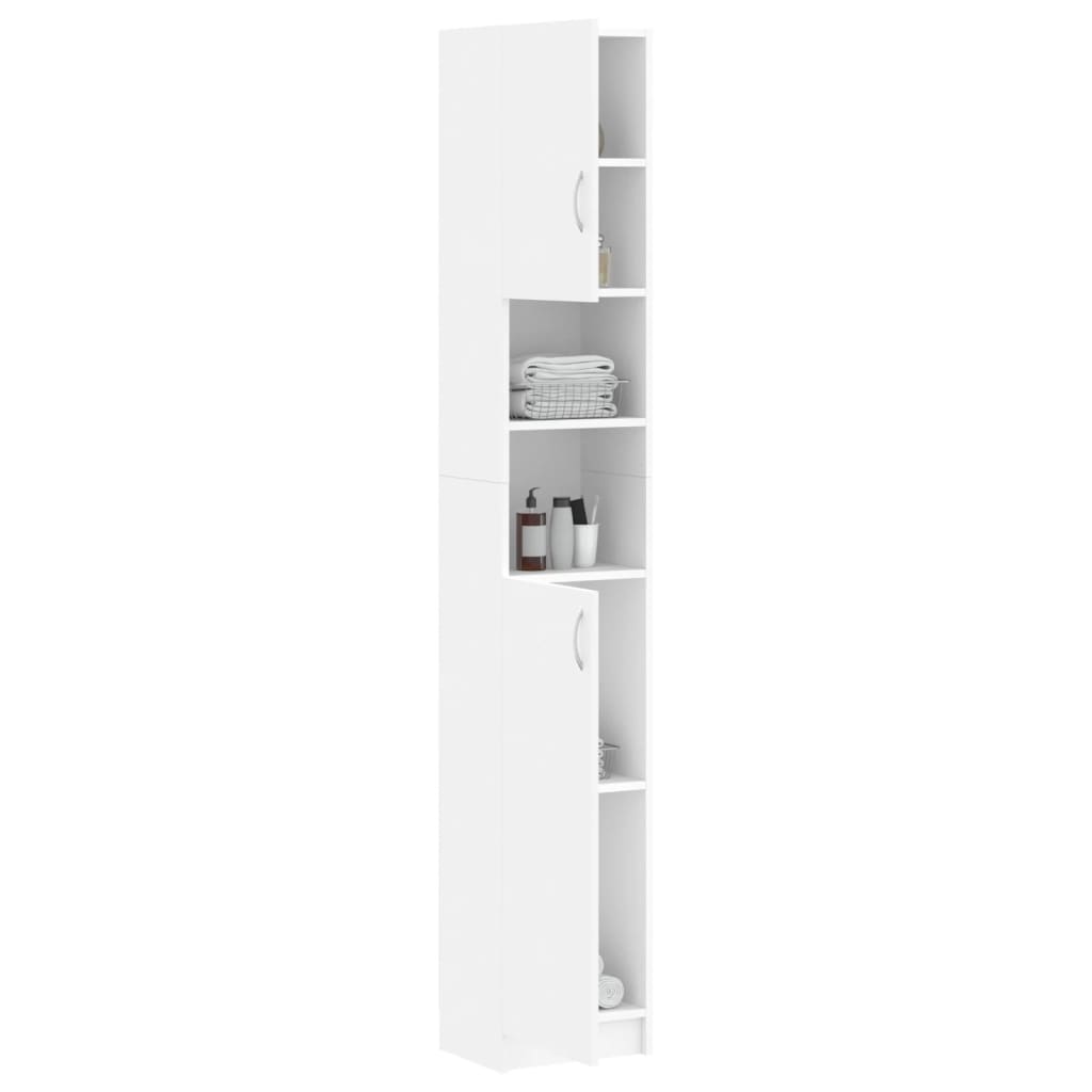 Bathroom Cabinet White 32x25.5x190 cm Chipboard