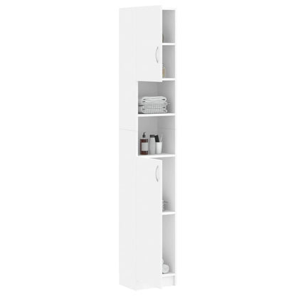 Bathroom Cabinet White 32x25.5x190 cm Chipboard