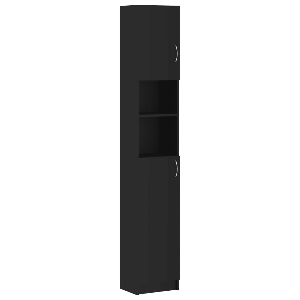Bathroom Cabinet Black 32x25.5x190 cm Chipboard