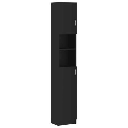 Bathroom Cabinet Black 32x25.5x190 cm Chipboard