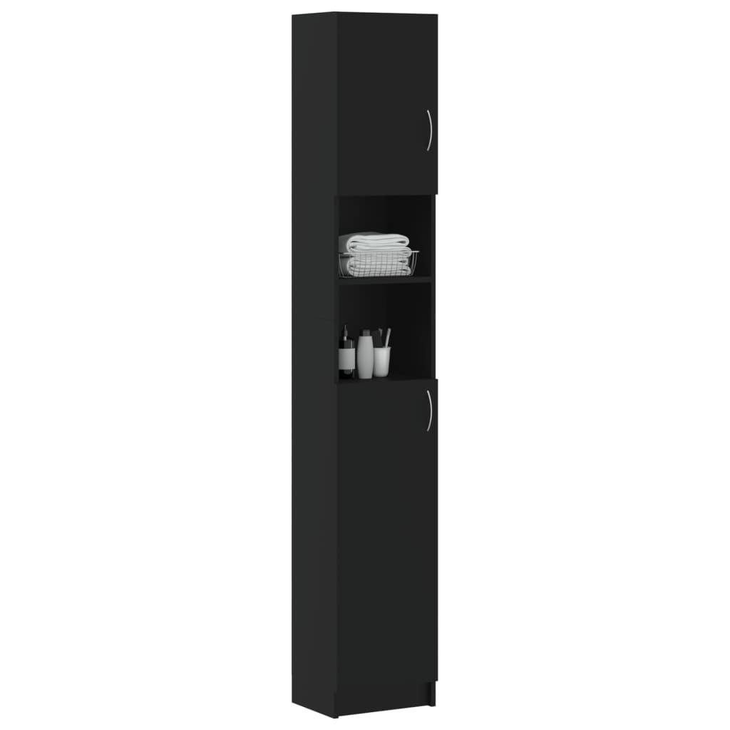 Bathroom Cabinet Black , Engineered Wood