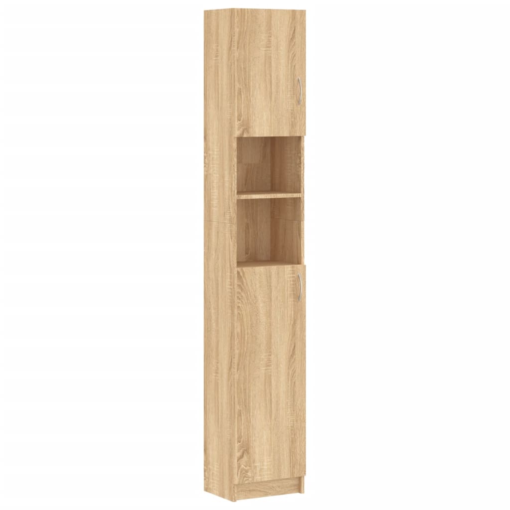Bathroom Cabinet Sonoma Oak 32x25.5x190 cm Chipboard