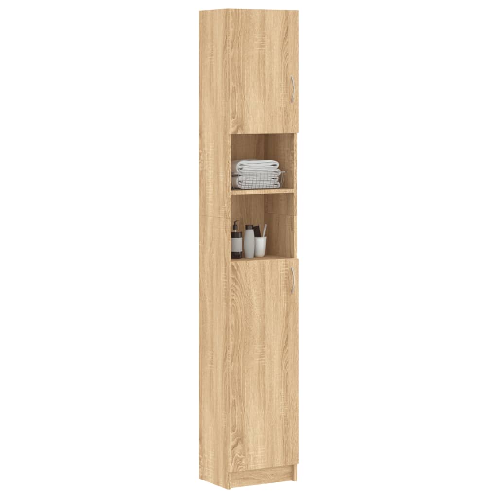 Bathroom Cabinet Sonoma Oak 32x25.5x190 cm Chipboard