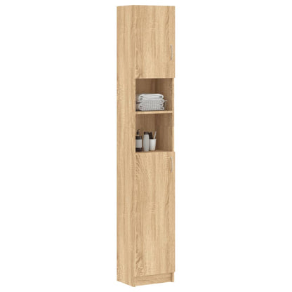 Bathroom Cabinet Sonoma Oak 32x25.5x190 cm Chipboard