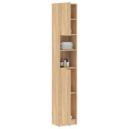 Bathroom Cabinet Sonoma Oak 32x25.5x190 cm Chipboard