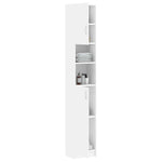 Bathroom Cabinet High Gloss White 32x25.5x190 cm Chipboard