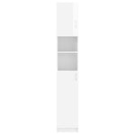 Bathroom Cabinet High Gloss White 32x25.5x190 cm Chipboard