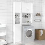 Bathroom Cabinet High Gloss White 32x25.5x190 cm Chipboard