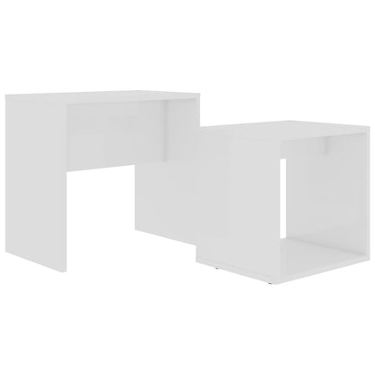 Coffee Table Set White Chipboard