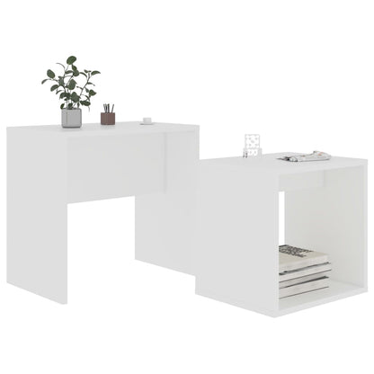 Coffee Table Set White Chipboard