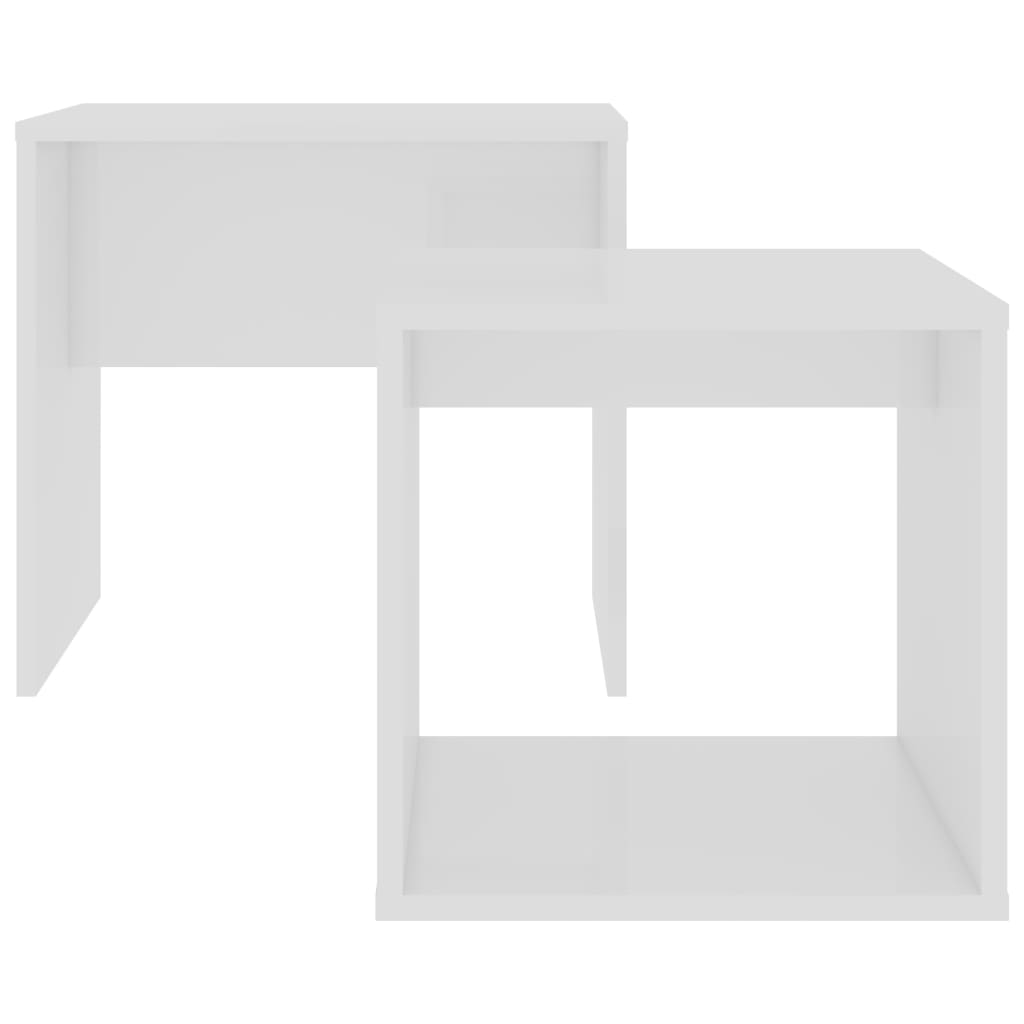 Coffee Table Set White Chipboard