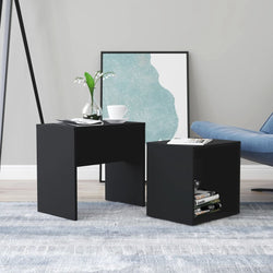 Coffee Table Set Black 48x30x45 cm Chipboard
