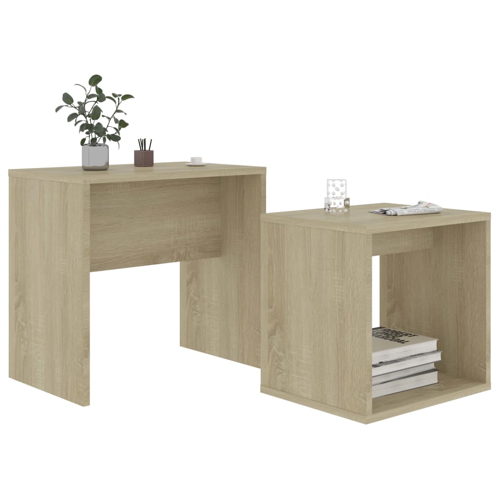 Coffee Table Set Sonoma Oak 48x30x45 cm Chipboard