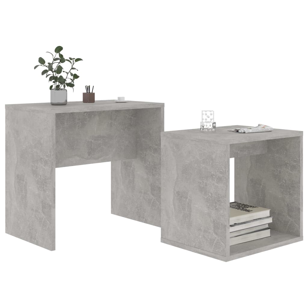 Coffee Table Set Concrete Grey Chipboard