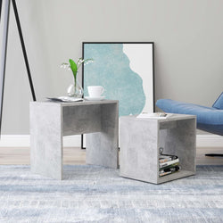 Coffee Table Set Concrete Grey Chipboard