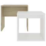 Coffee Table Set White and Sonoma Oak 48x30x45 cm Chipboard