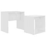 Coffee Table Set High Gloss White Wood