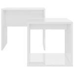 Coffee Table Set High Gloss White 48x30x45 cm Chipboard
