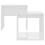 Coffee Table Set High Gloss White Wood