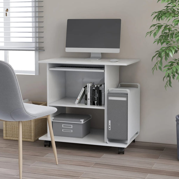  Computer Desk White 80x50x75 cm Chipboard