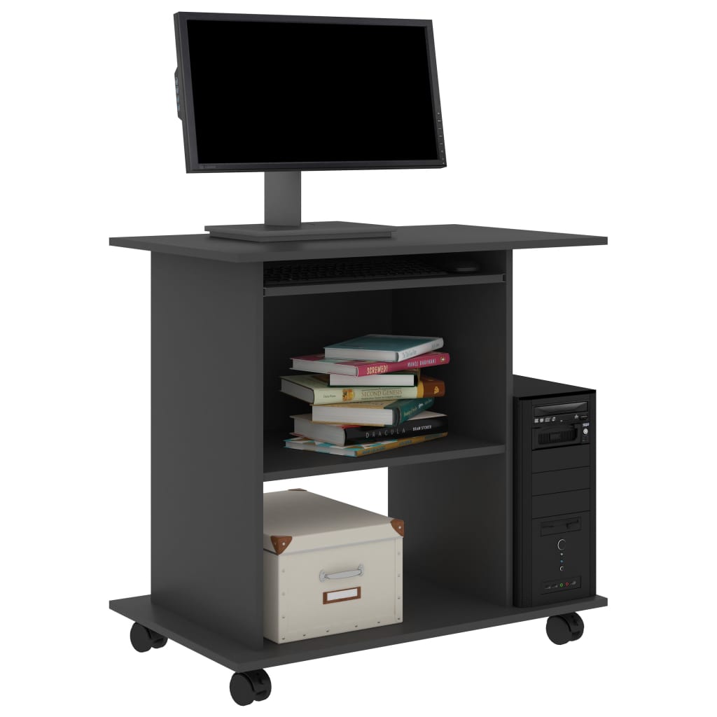 Computer Desk Grey 80x50x75 cm Chipboard
