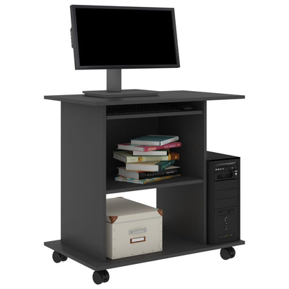 Computer Desk Grey 80x50x75 cm Chipboard