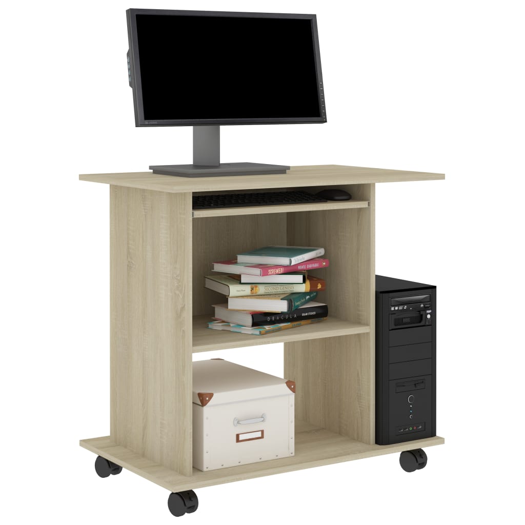 Computer Desk Sonoma Oak 80x50x75 cm Chipboard