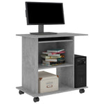 Computer Desk Concrete Grey 80x50x75 cm Chipboard