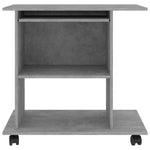 Computer Desk Concrete Grey 80x50x75 cm Chipboard